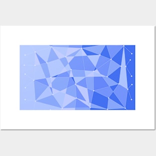 Abstract random geometric pattern blue Posters and Art